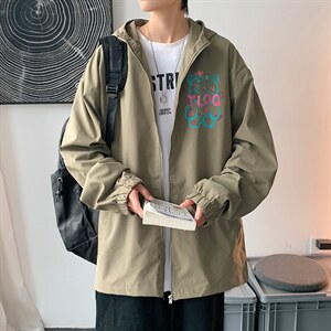 JK04-P45港风连帽夹克春季男潮流大码开衫男休闲外套男，男装夹克，电商B367