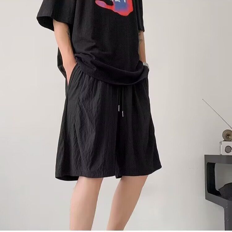 冰丝褶皱山本短裤男夏季薄款速干宽松亚麻休闲五分裤XK910-P28,男装牛仔裤,星座208-5