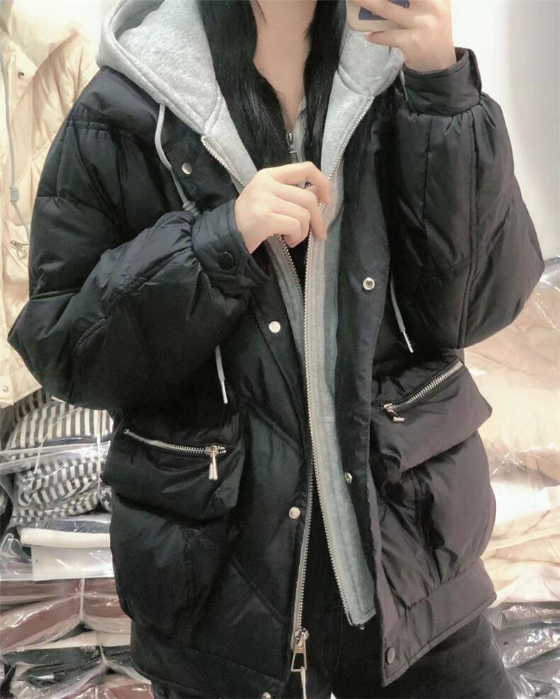 冬装新款羽绒服，拼接款90绒，女装羽绒服，她西子