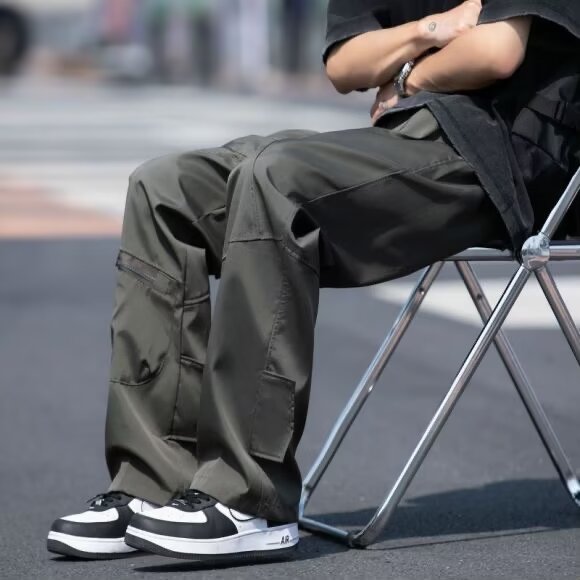 高街工装裤男款潮牌户外机能冲锋裤直筒大码休闲长裤子k03/P50,男装工装外套,星座506