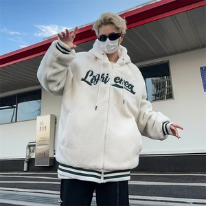 美式刺绣羊羔毛棉衣男冬季加厚保暖棉袄外套  LW69 P58图片