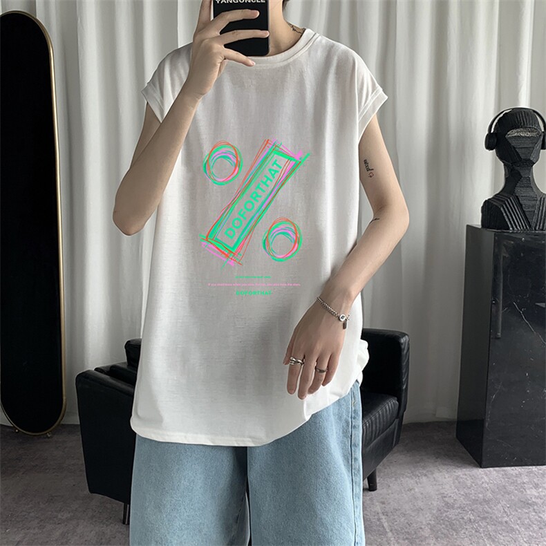 BX25171-P25纯棉汗背心男士大码宽松汗衫男无袖t恤男港风,男装T恤,电商A040