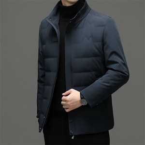 冬季新款羽绒服男中年商务休闲上衣加厚保暖水貂毛领可脱卸外套图片