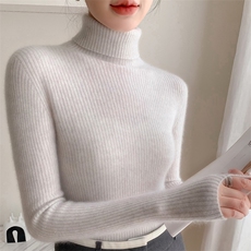 打底衫女秋冬内搭高领套头保暖长袖羊绒针织毛衣，女装羊绒衫，云暖羊山羊绒