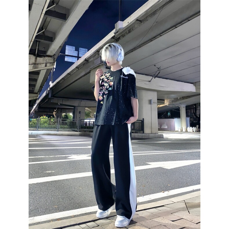【有货】BK934CC-特P36绣花肩章羽毛满天星立体浮雕短袖T恤男女,男装T恤,星座1007（原301D）