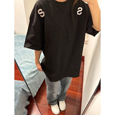万针全刺绣工艺抖音得物高品质260克重磅纯棉双纱美式高街短袖T恤，男装T恤，电商A486