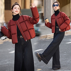 短款羽绒服女款冬季2024新款白鸭绒小个子超厚面包服外套，女装羽绒服，橙子家