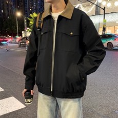 2026春款老钱风高品质纯棉拼色衬衫领夹克DSA157B-J2606-特P75，男装夹克，电商A157B