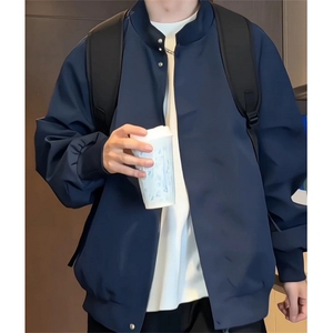 复古立领简约黑色百搭休闲哈灵顿夹克工装风显瘦棉服外套 JK157图片