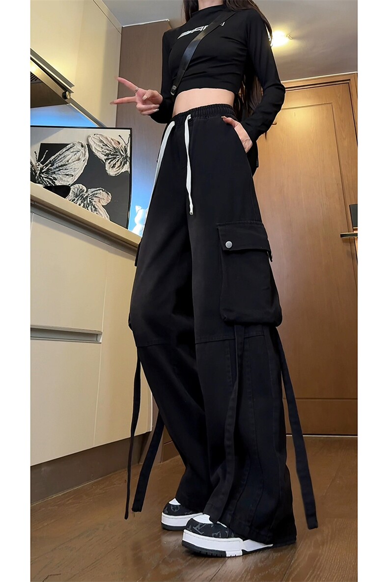 牛仔裤男飘带工装秋冬新款潮牌宽松直筒嘻哈裤子-A1430TP55控88,男装牛仔裤,电商B241