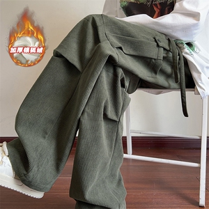 改加绒韩版灯芯绒工装裤男大码直筒裤K1167J加绒-特P40控78