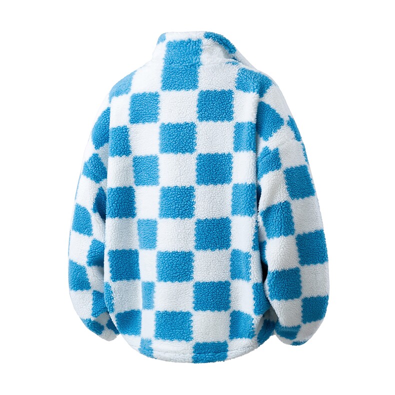 羊羔毛格子外套大码M-5XL加棉聚酯纤维棉衣YG78159P105控149，男装棉衣，星座227-7