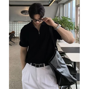轻熟老钱风质感针织衫男短袖t夏季透气韩版百搭上衣宽松 TZ60图片