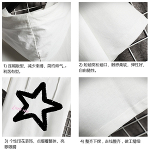 连帽短袖t恤男大码胖子带帽五分袖中袖 网格挂拍 LD54286-P45图片