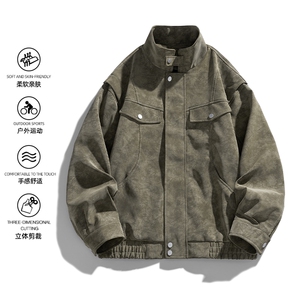 白底 秋冬新款时尚休闲皮衣拉链外套男士JK02559-P95图片