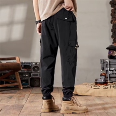 工装冲锋裤男士秋冬季宽松机能防风防水加绒束脚长裤子A212E加绒，男装工装外套，星座310B-2