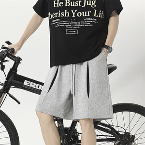 2025夏季解构拼接运动短裤宽松美式直筒五分裤阔腿 A025-K024-P35图片