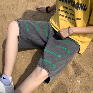 美式牛仔短裤男夏季潮牌薄款直筒休闲裤子复古五分裤DK0206-P38图片