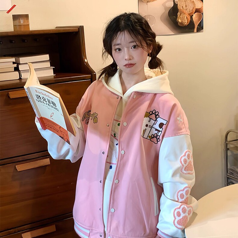美式棒球服外套男女款春秋新款洋气宽松休闲学院风设计感夹克上衣,男装夹克,星座218-8