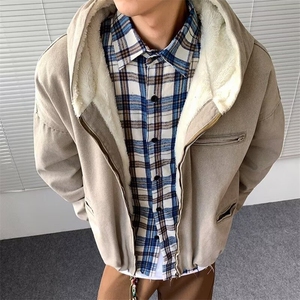 男士卫衣秋冬季2025新款宽松韩系慵懒风连帽开衫拉链外套图片