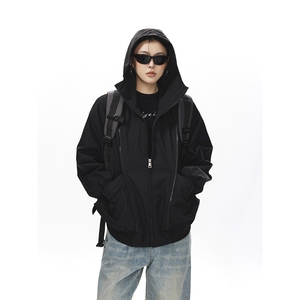 可二开拉链装饰解构大码M-5XL夹克女聚酯纤维JK78092P69控108图片