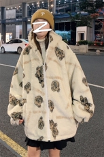 情侣装男士羊羔毛小熊棉衣宽松潮牌棉服棉袄A071-1001-P110，男装棉衣，电商A071