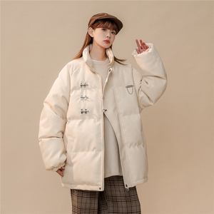 1立领PU皮复古做旧面料金属飞机扣大码M-5XL棉衣MY77726P148控198图片