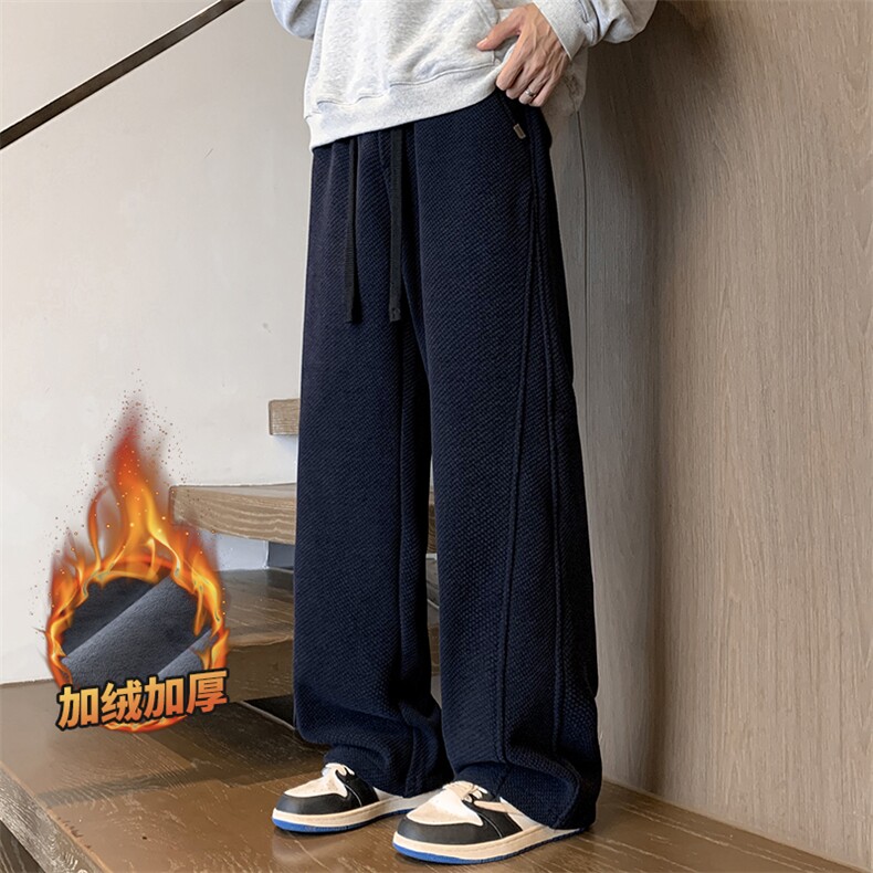 美式高街休闲裤男士加厚秋冬宽松直筒休闲裤子Z2602-P40/加绒P50,男装卫衣,星座509