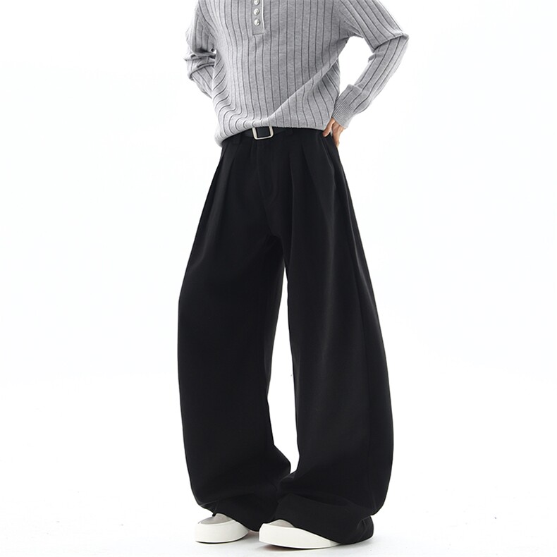 01设计感压褶西装休闲裤宽松慵懒直筒阔腿长裤XZ211-1-K2617-P55，男装西服套装，星座211-1