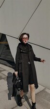 2022春季带帽休闲风衣，女装风衣，芷箐伊苑