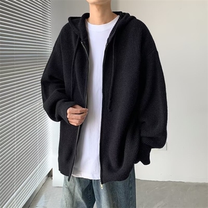 开衫毛衣男春秋季连帽双拉链针织外套男上衣青少年毛线衣 MM281图片