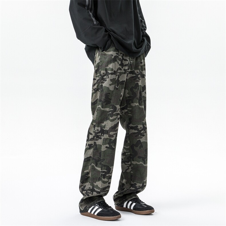 8XL-M迷彩裤大码美式高街hiphop伐木裤直筒长裤工装裤子KZ1912P58图片