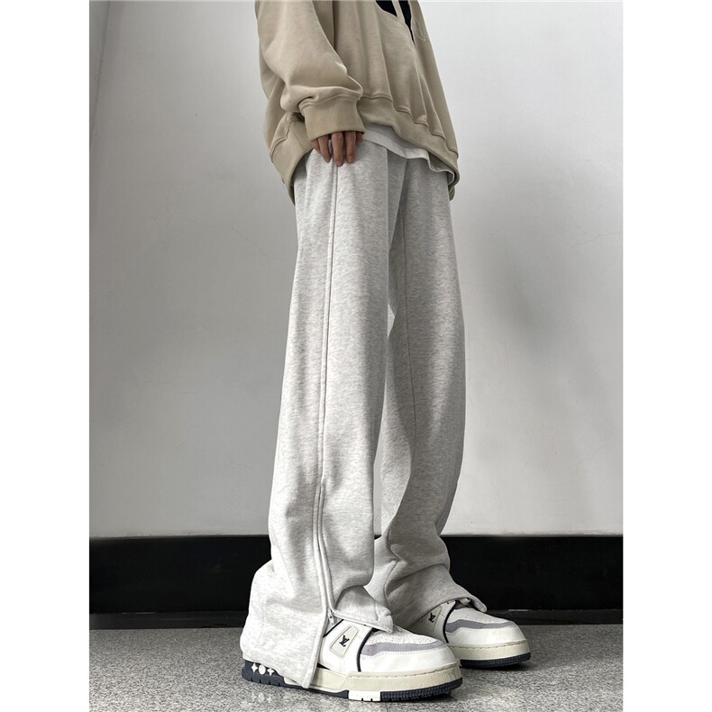 XZ612-K718-P45控68加绒P55秋冬卫裤百搭侧边拉链美式卫裤潮2，男装休闲裤，星座612