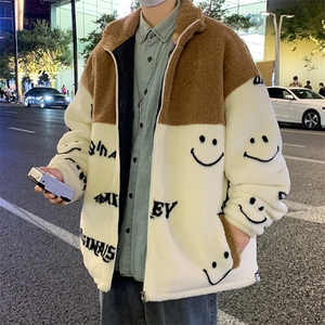 新款冬款加绒加厚棉衣羊羔绒棉服外套青少年保暖港风男装MY106P95图片