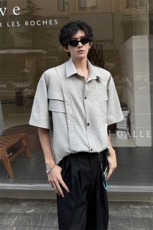 夏季时尚短袖对称假口袋打底衬衫外套时尚打底衬衫T恤短袖P45，男装T恤，电商B319