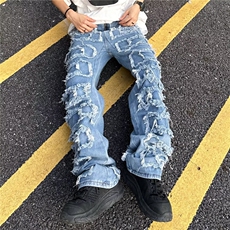 长裤日系牛仔裤气质秋季新款男潮流慵懒贴NC17P75，男装牛仔裤，星座1116-2