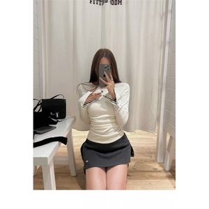 JK2502-P50 韩系时尚假两件毛呢半身裙女ins新款复古百搭包臀裤裙图片