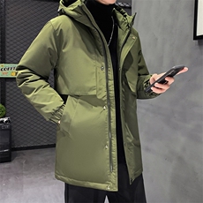 有版权连帽纯色班服团体情侣学生团建可印花羽绒服男士修身长款，男装羽绒服，星座301D-5(原星座1415）