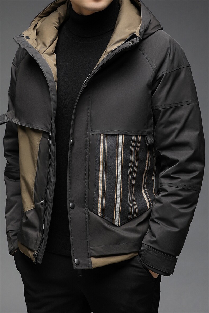 2023冬季新款羽绒服男外套中年爸爸装保暖连帽上衣BJY08185-P230，男装羽绒服，电商B212（原钱塘6029）
