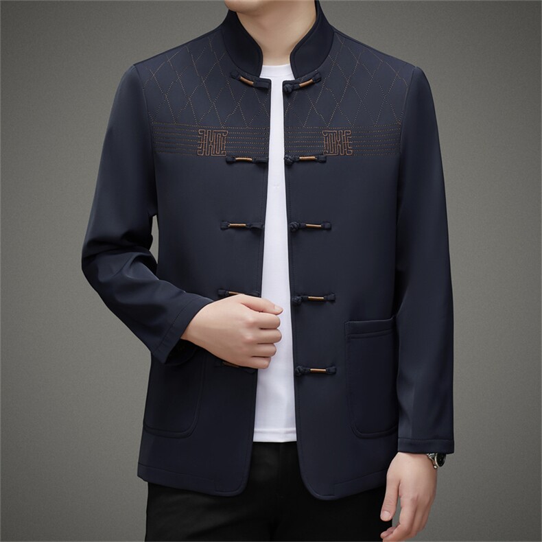 BA5802新款唐装四季款盘扣喜庆男装主推外套P115，男装民族服装，钱塘207-2