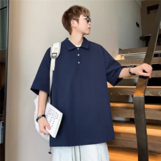 夏季短袖polo衫男潮牌宽松港风上衣服ins潮流体恤，男装T恤，星座716-4