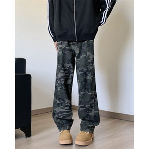 直筒裤原宿迷彩休闲裤男女  美式高街潮牌长裤N7026-P43图片