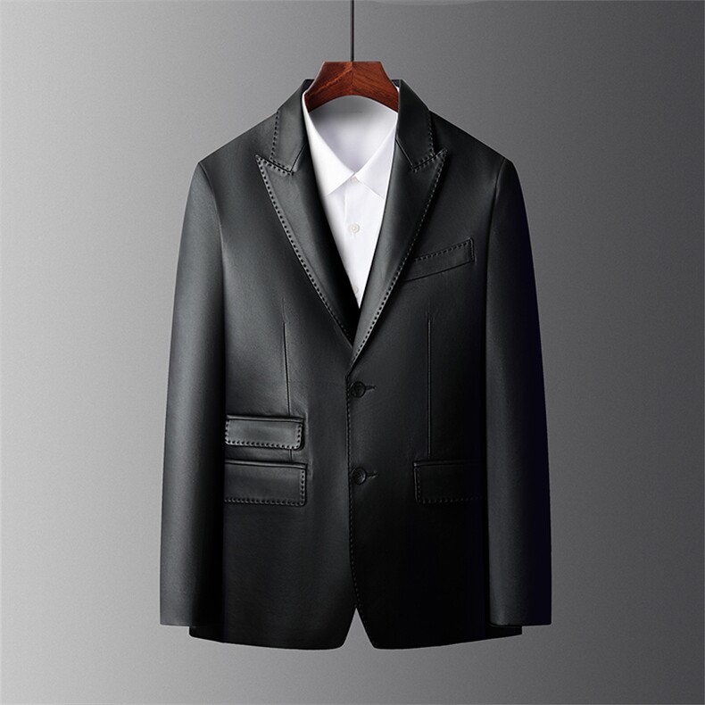 DLSN28129秋冬新款海宁男士绵羊皮皮衣皮西服休闲男装外套,男装西服,电商B360