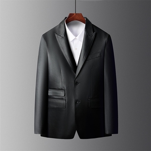 DLSN28129秋冬新款海宁男士绵羊皮皮衣皮西服休闲男装外套图片