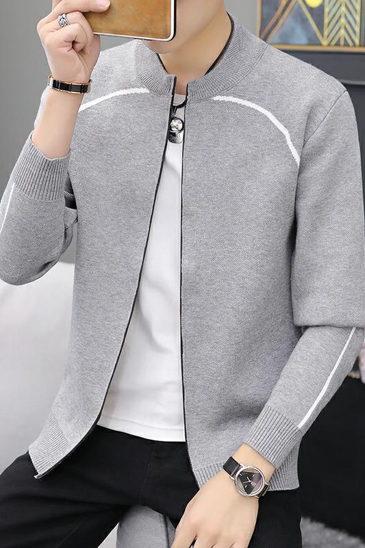 7605男士春秋薄款毛衣男开衫韩版潮流外套男休闲线衣外穿,男装针织衫/毛衣,电商D310（原电商305）