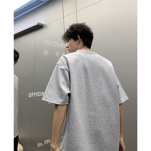 纯棉短袖T恤男士夏季宽松字母印花半袖上衣体恤D328-T2506-P25