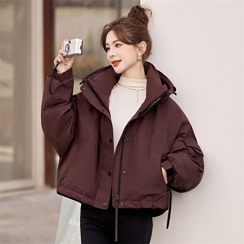 休闲保暖工装羽绒服女2024冬季新款小个子超好看派克服白鸭绒外套,女装羽绒服,依如秀(原杭风阁)
