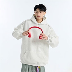 1506-1/GA2770/P49秋冬潮牌小众卫衣男白花灰痞帅连帽衫，男装卫衣，星座1506A
