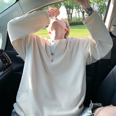 特批P35无差价秋季假两件肌理感V领长袖T恤设计感小众上衣男T1707，男装T恤，电商A001-1