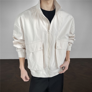 JK007港风模特 大口袋工装教练飞行夹克 聚酯纤维(S-3XL)TP38图片